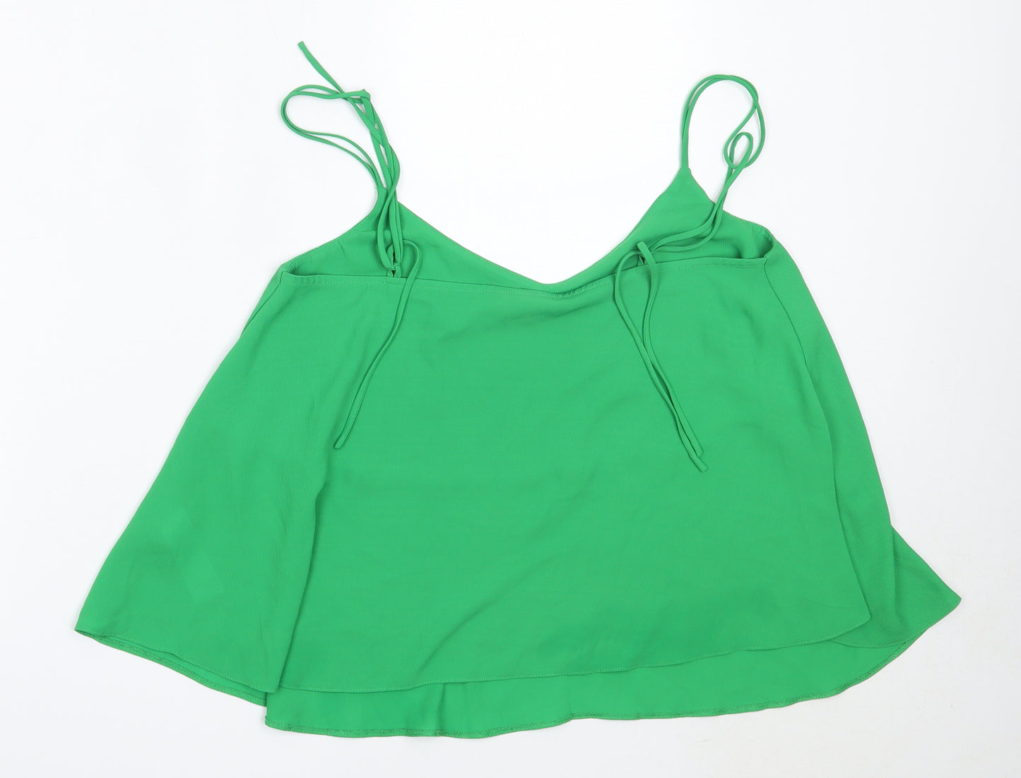 Topshop Womens Green  Polyester Camisole Blouse Size 12 V-Neck