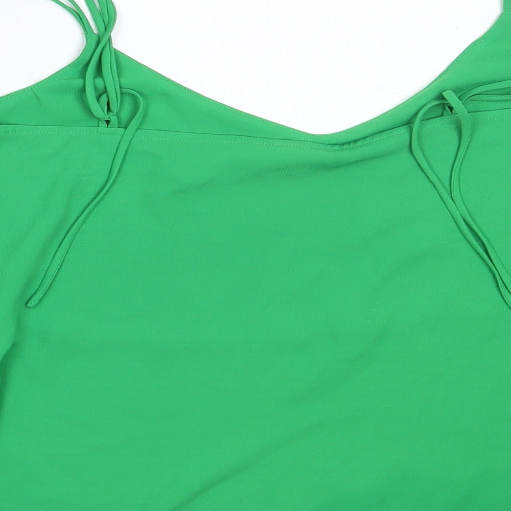 Topshop Womens Green  Polyester Camisole Blouse Size 12 V-Neck