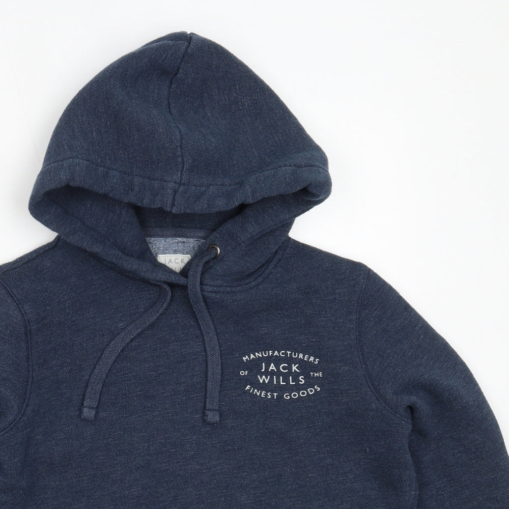 Jack Wills Womens Blue  Polyester Pullover Hoodie Size 10