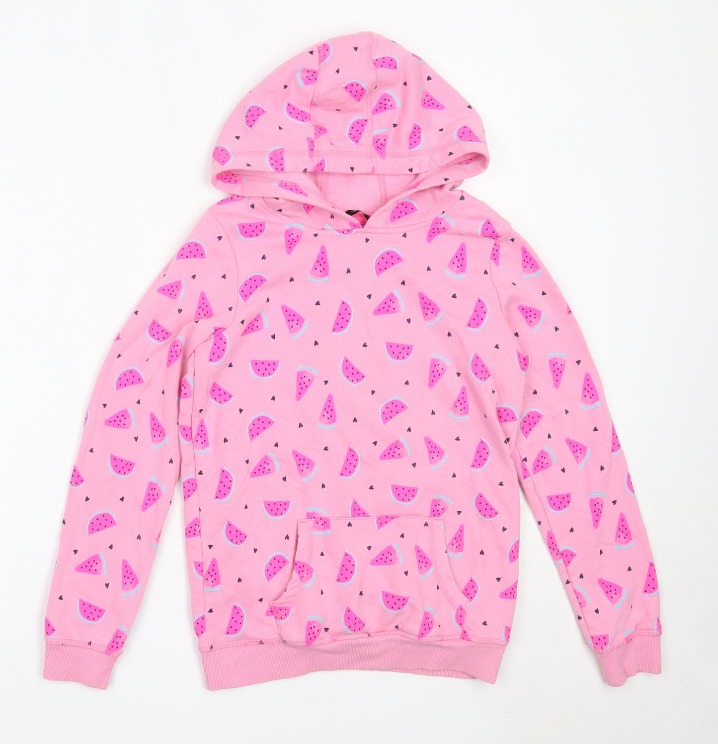 George Girls Pink  Cotton Pullover Hoodie Size 11-12 Years