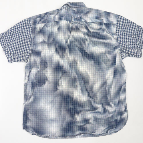 Tommy Hilfiger Mens Blue Check Cotton  Button-Up Size 2XL Collared