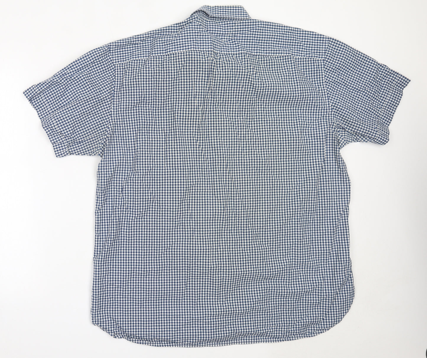 Tommy Hilfiger Mens Blue Check Cotton  Button-Up Size 2XL Collared