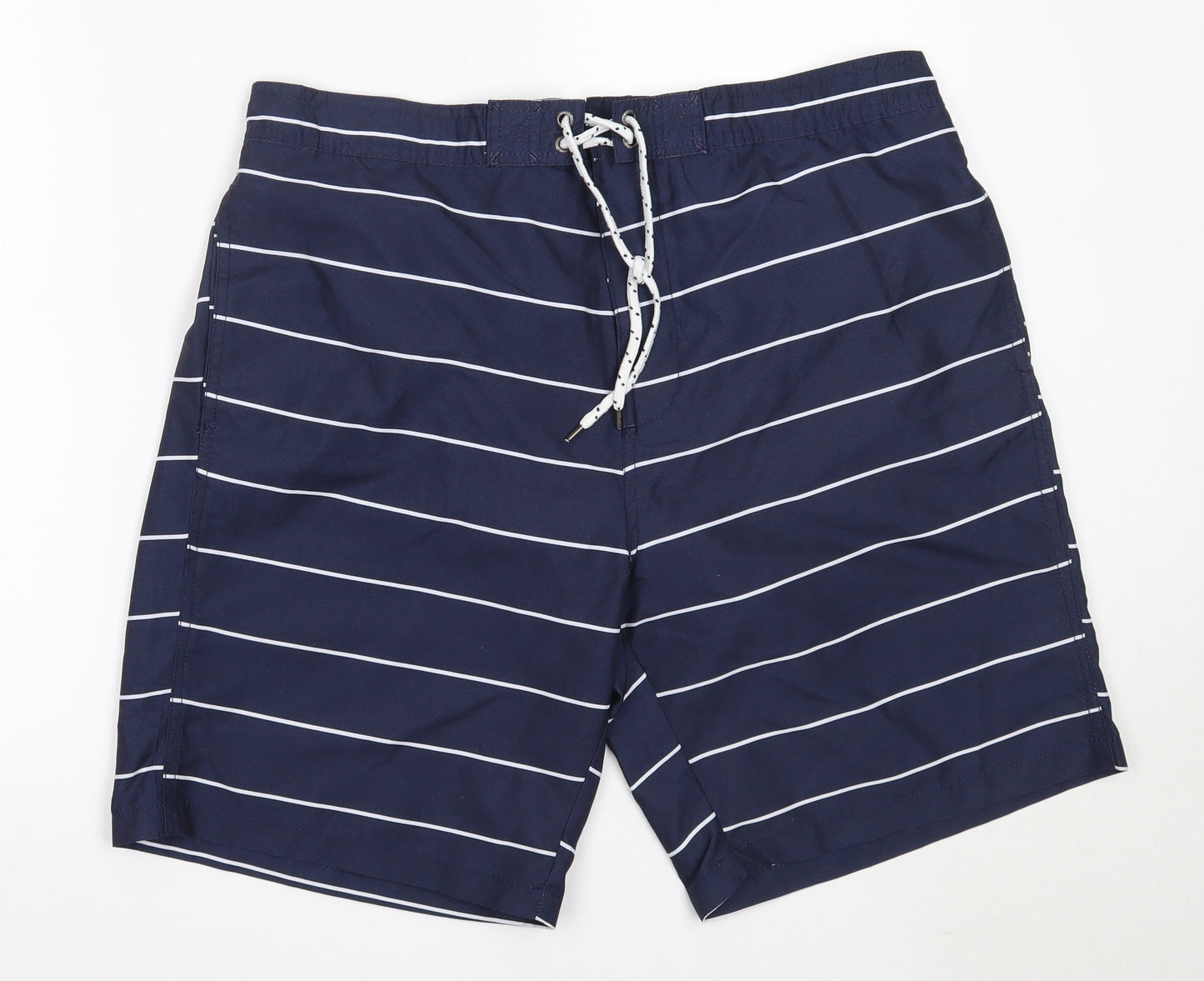 Matalan Mens Blue Striped Polyester Bermuda Shorts Size XL  Regular  - swim shorts