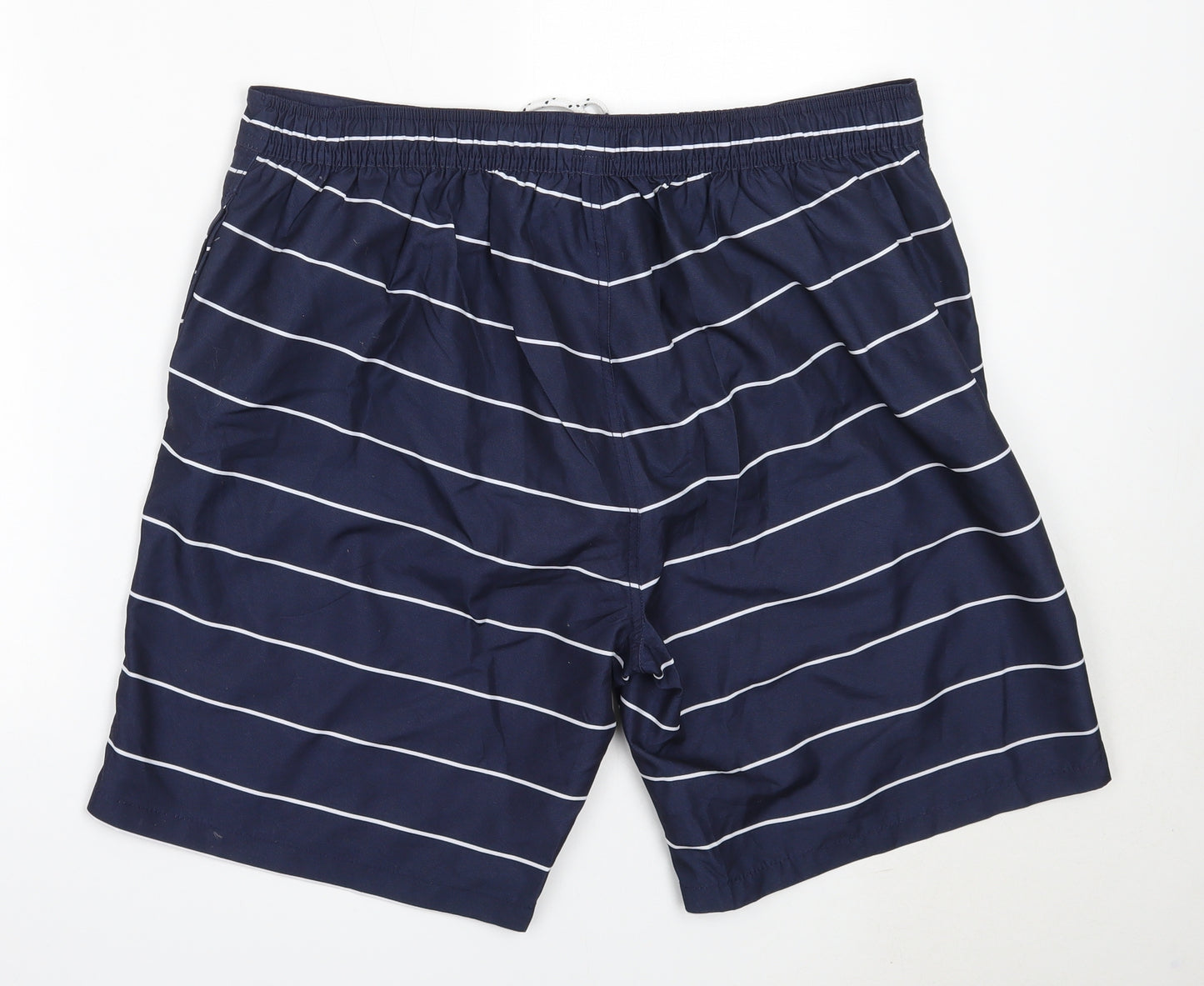 Matalan Mens Blue Striped Polyester Bermuda Shorts Size XL  Regular  - swim shorts