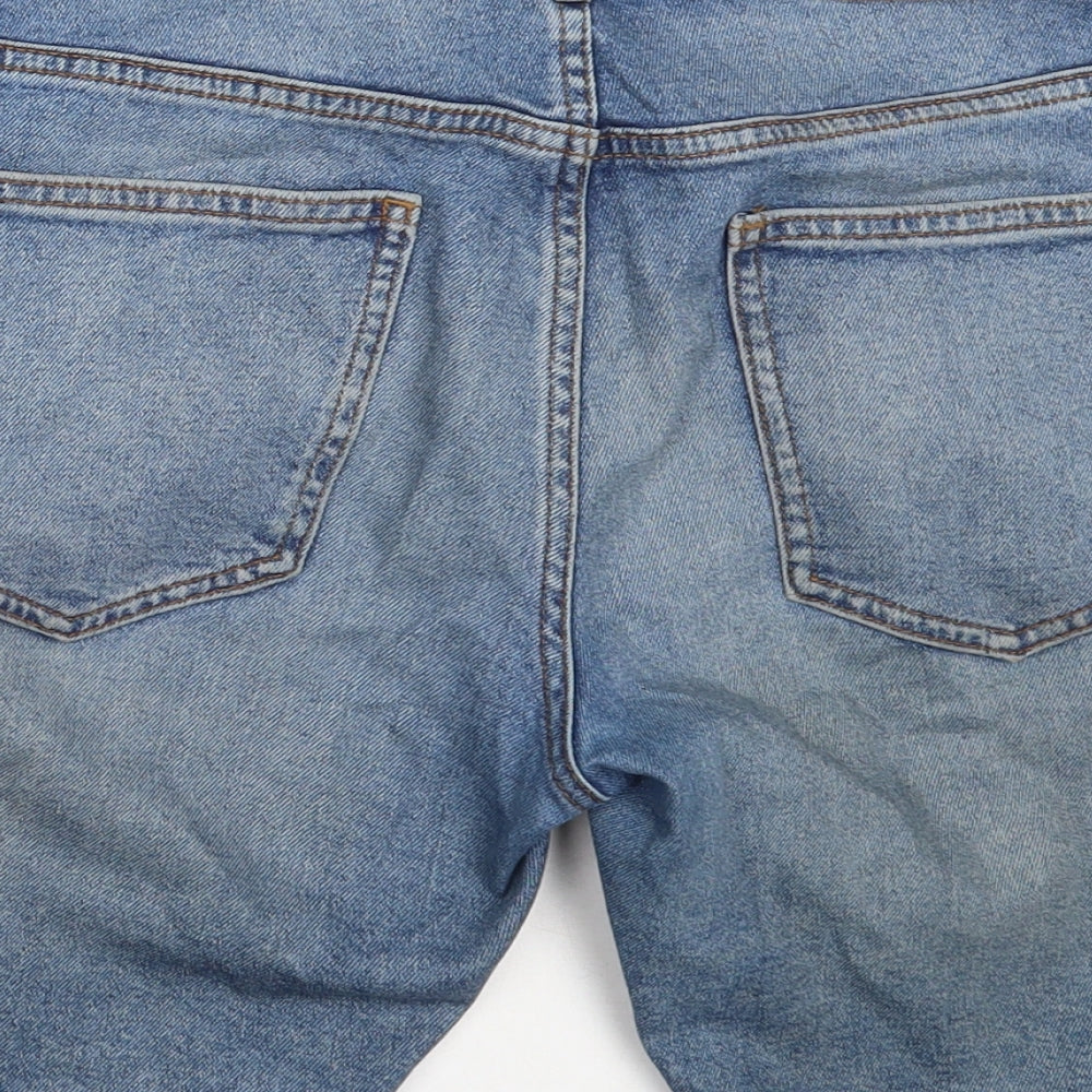 River Island Mens Blue  Cotton Bermuda Shorts Size 30 in  Regular