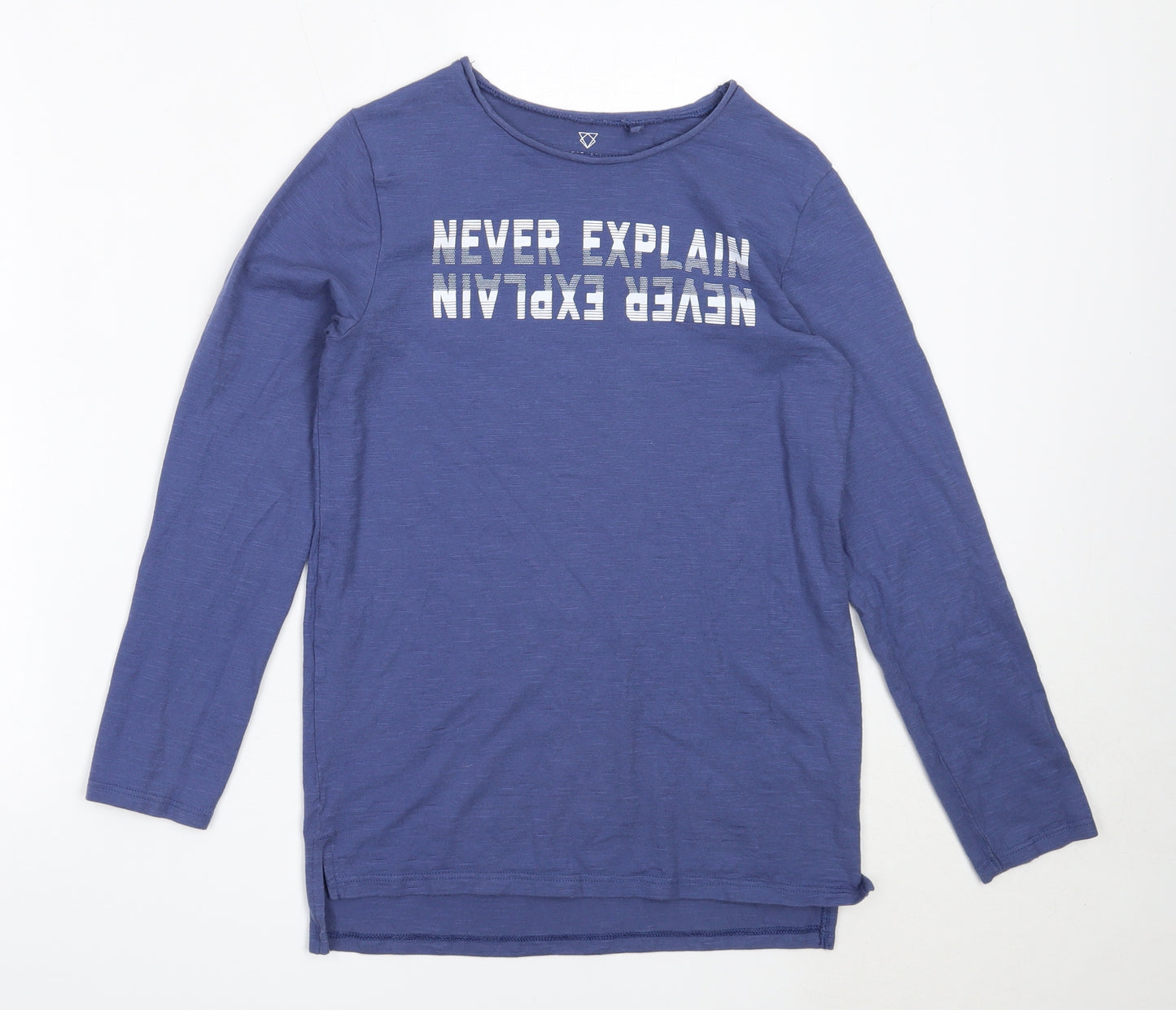 River Island Boys Blue  Cotton Pullover Sweatshirt Size 11-12 Years