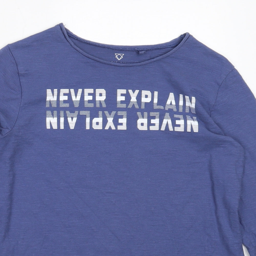 River Island Boys Blue  Cotton Pullover Sweatshirt Size 11-12 Years