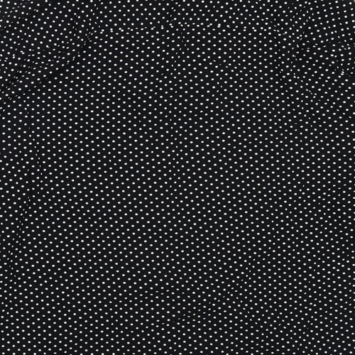 ASOS Womens Black Polka Dot Viscose Basic Button-Up Size M Collared