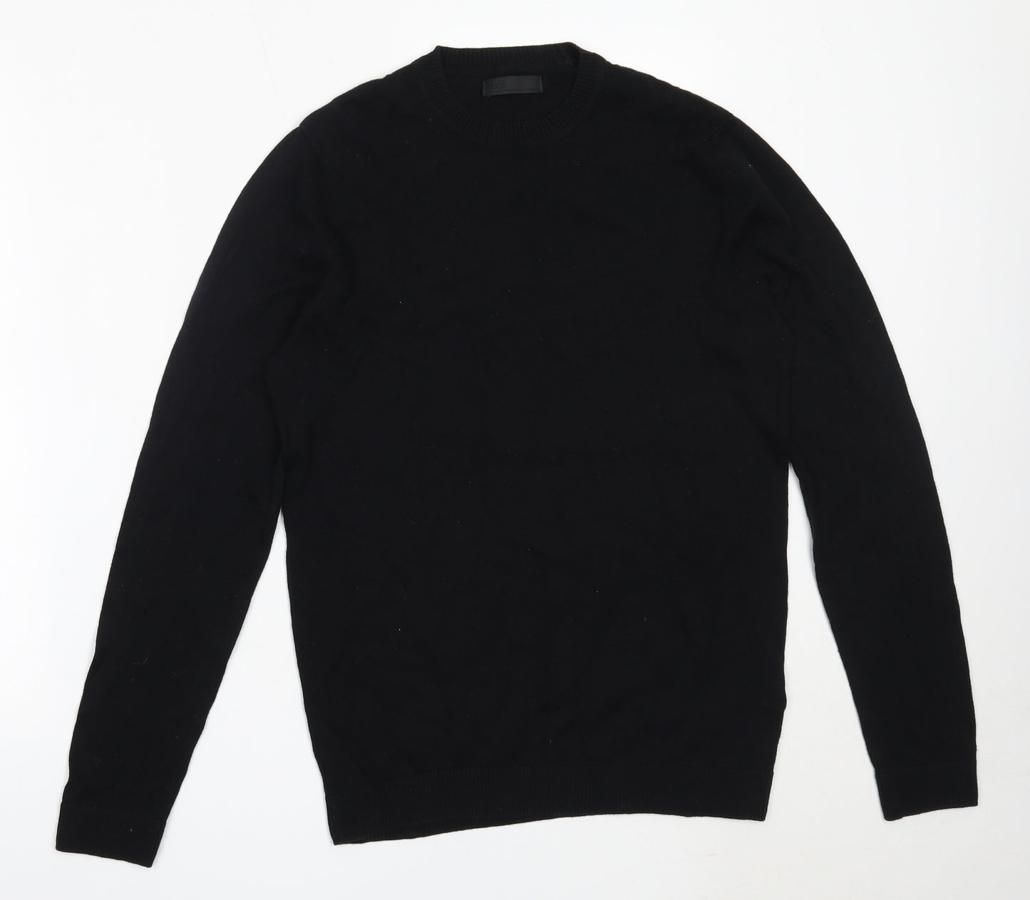 ASOS Mens Black Round Neck  Cotton Pullover Jumper Size S