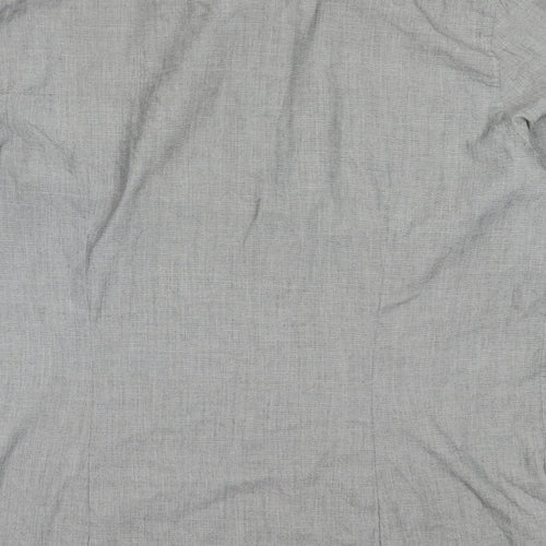 Easy Mens Grey  Polyester  Button-Up Size L Collared