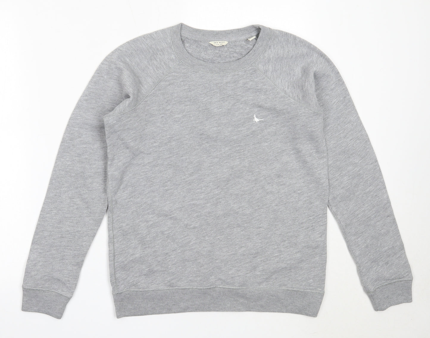 Jack Wills Womens Grey  Cotton Pullover Sweatshirt Size 10