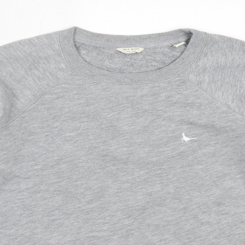 Jack Wills Womens Grey  Cotton Pullover Sweatshirt Size 10