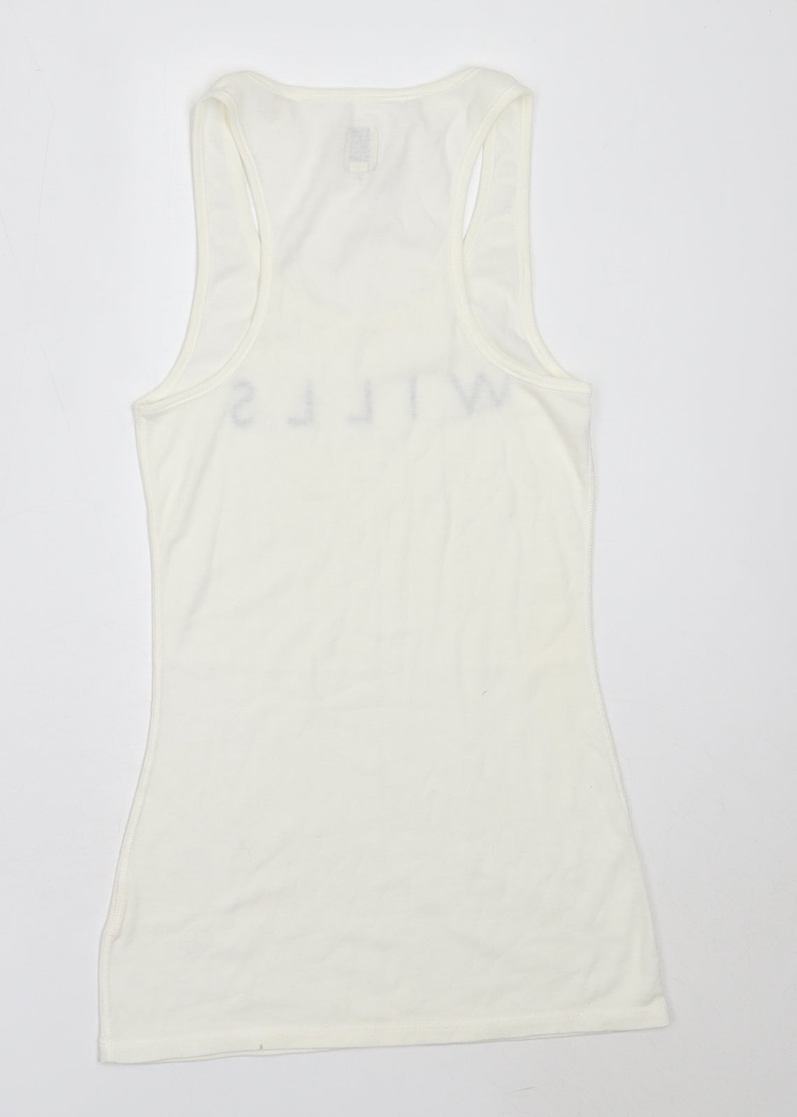 Jack Wills Womens White  Cotton Basic Tank Size 8 Round Neck