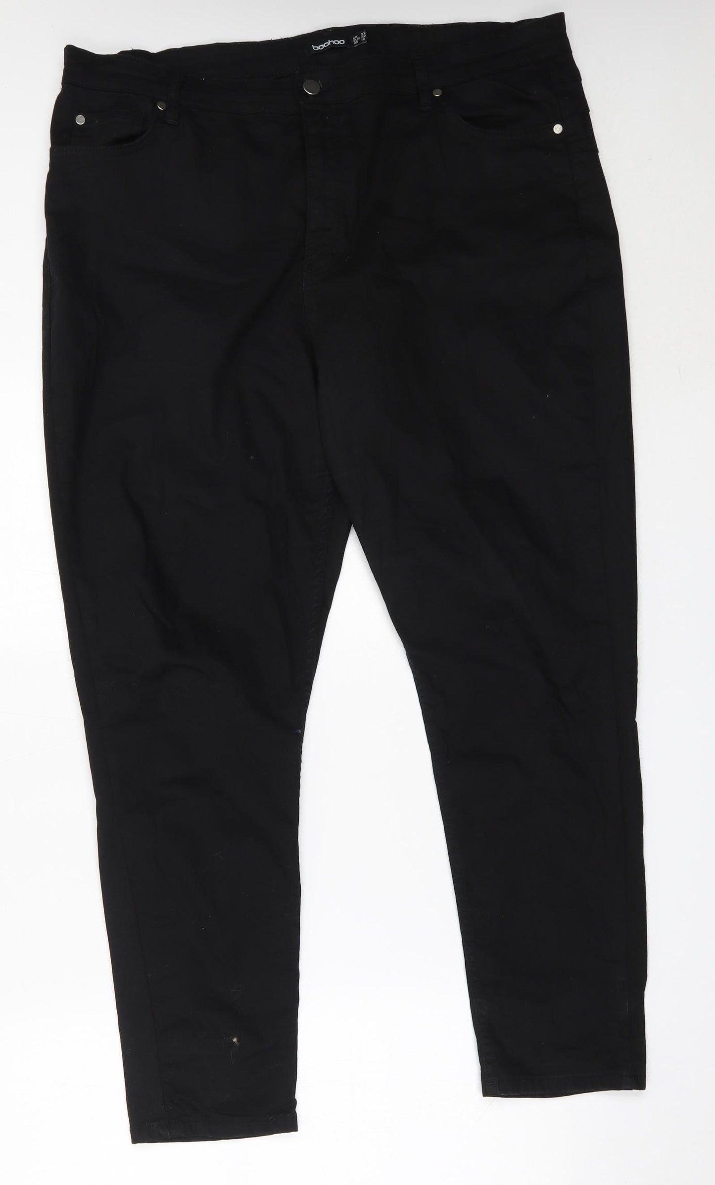 Boohoo Womens Black  Cotton Skinny Jeans Size 22 L28.5 in Regular