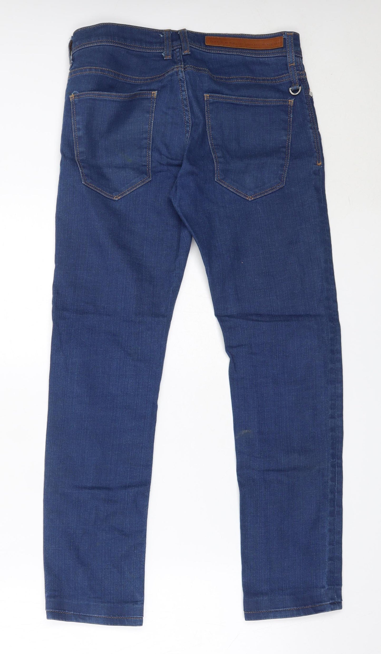 Zara Mens Blue  Cotton Straight Jeans Size 38 L28 in Regular