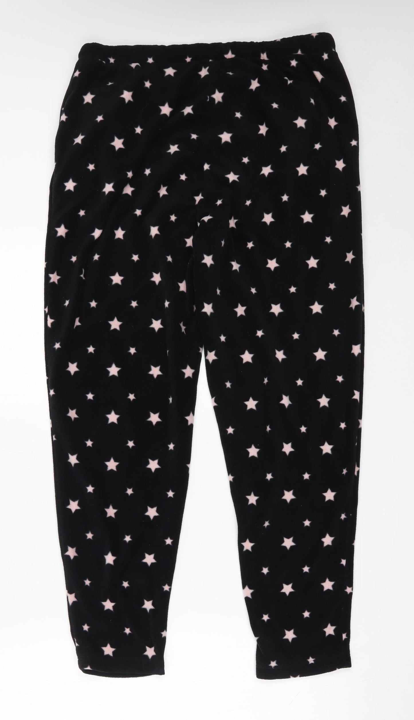 Pep&Co Womens Black Solid Polyester Capri Pyjama Pants Size 12