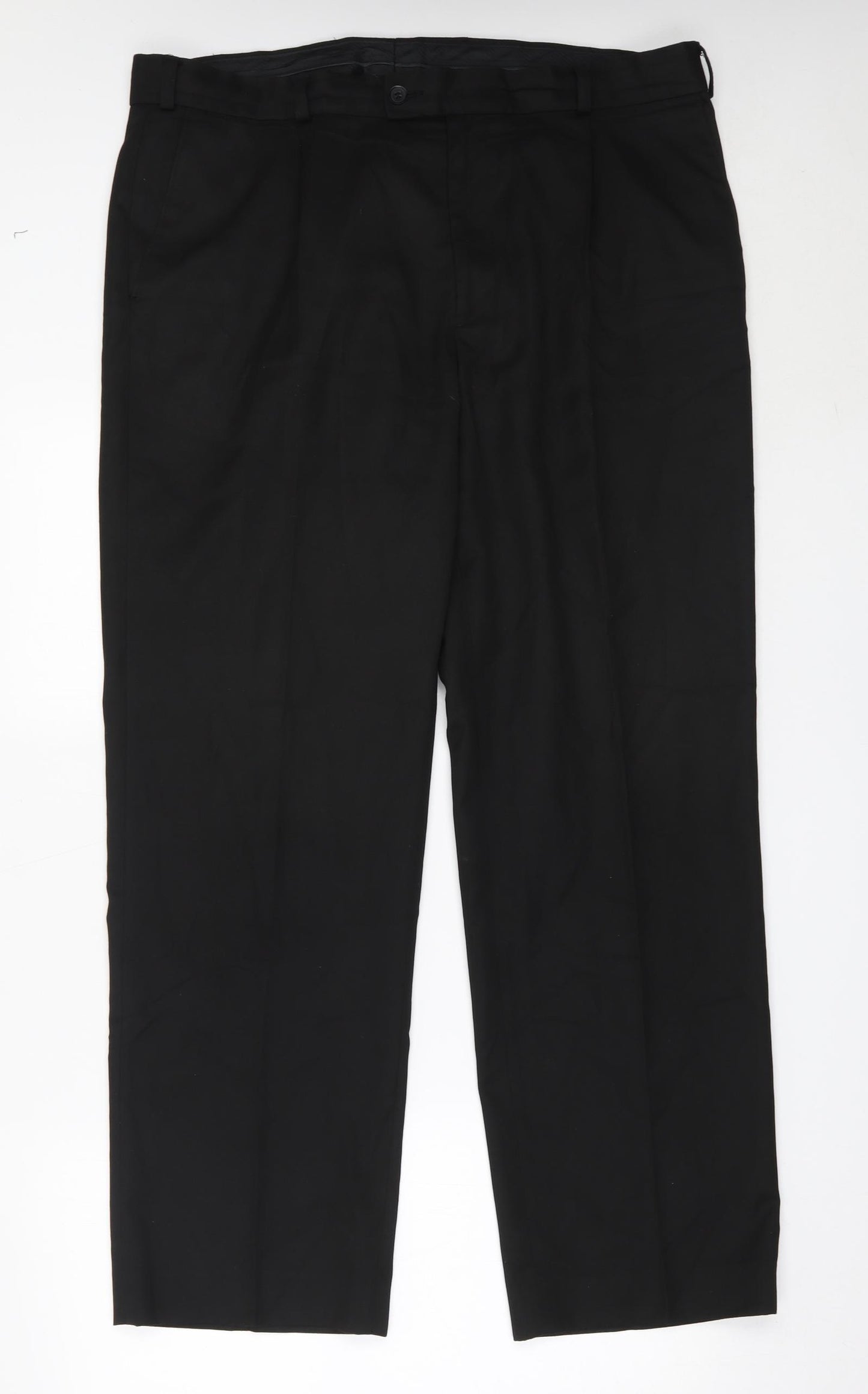 TU Mens Black  Polyester Trousers  Size 38 in L31 in Regular