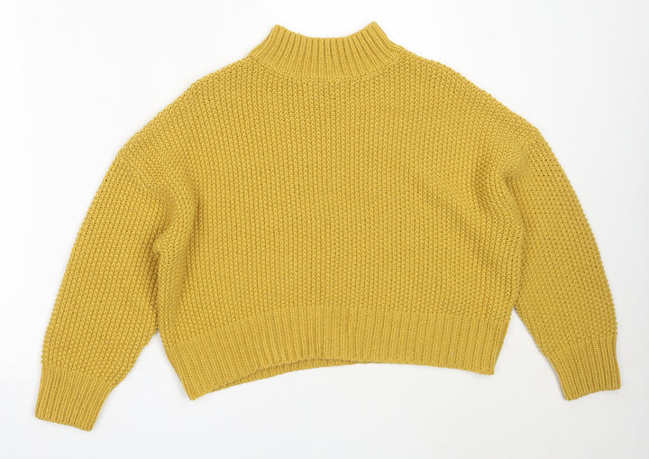 New Look Womens Yellow Round Neck Acrylic Pullover Jumper Size S