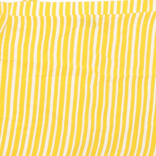 Primark Girls Yellow Striped Viscose Basic Blouse Size 14-15 Years Off the Shoulder