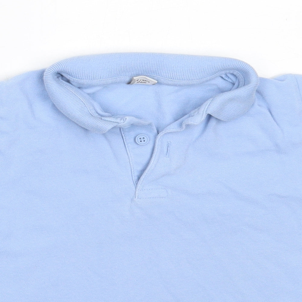 TU Boys Blue  Cotton Basic Polo Size 4 Years Collared  - school