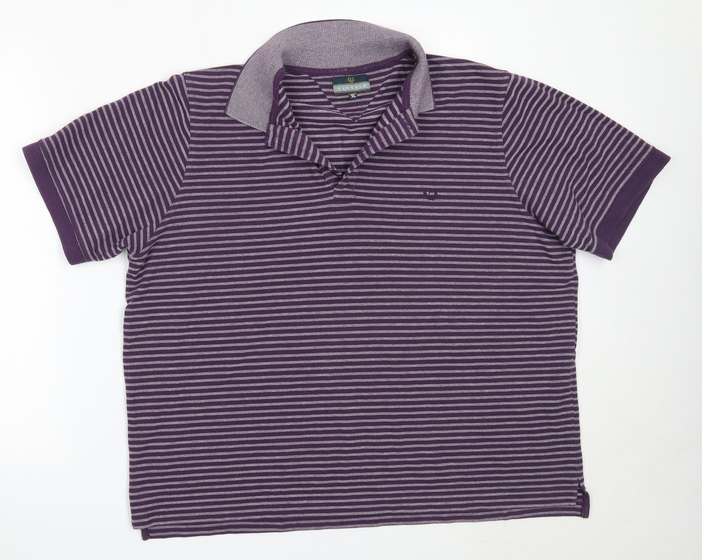 Lincoln Mens Purple  Cotton  Polo Size XL Collared
