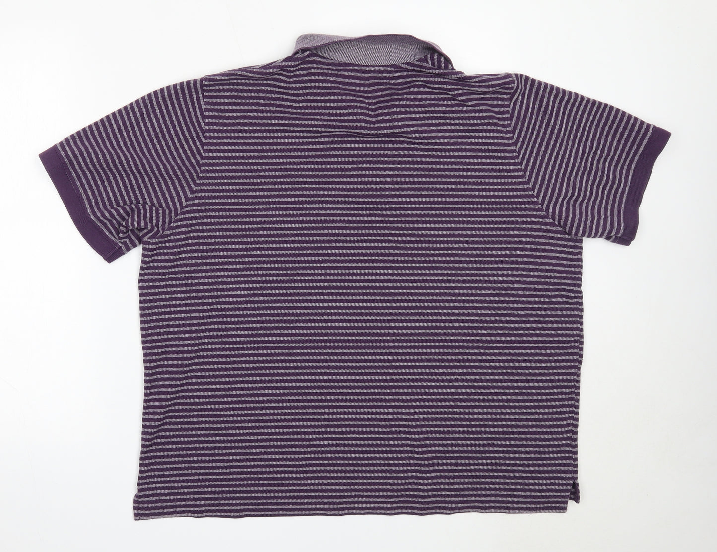 Lincoln Mens Purple  Cotton  Polo Size XL Collared