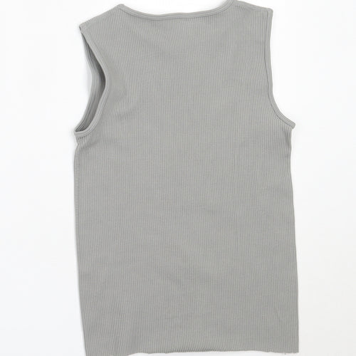 PRETTYLITTLETHING Womens Grey  Polyamide Basic Tank Size M Round Neck