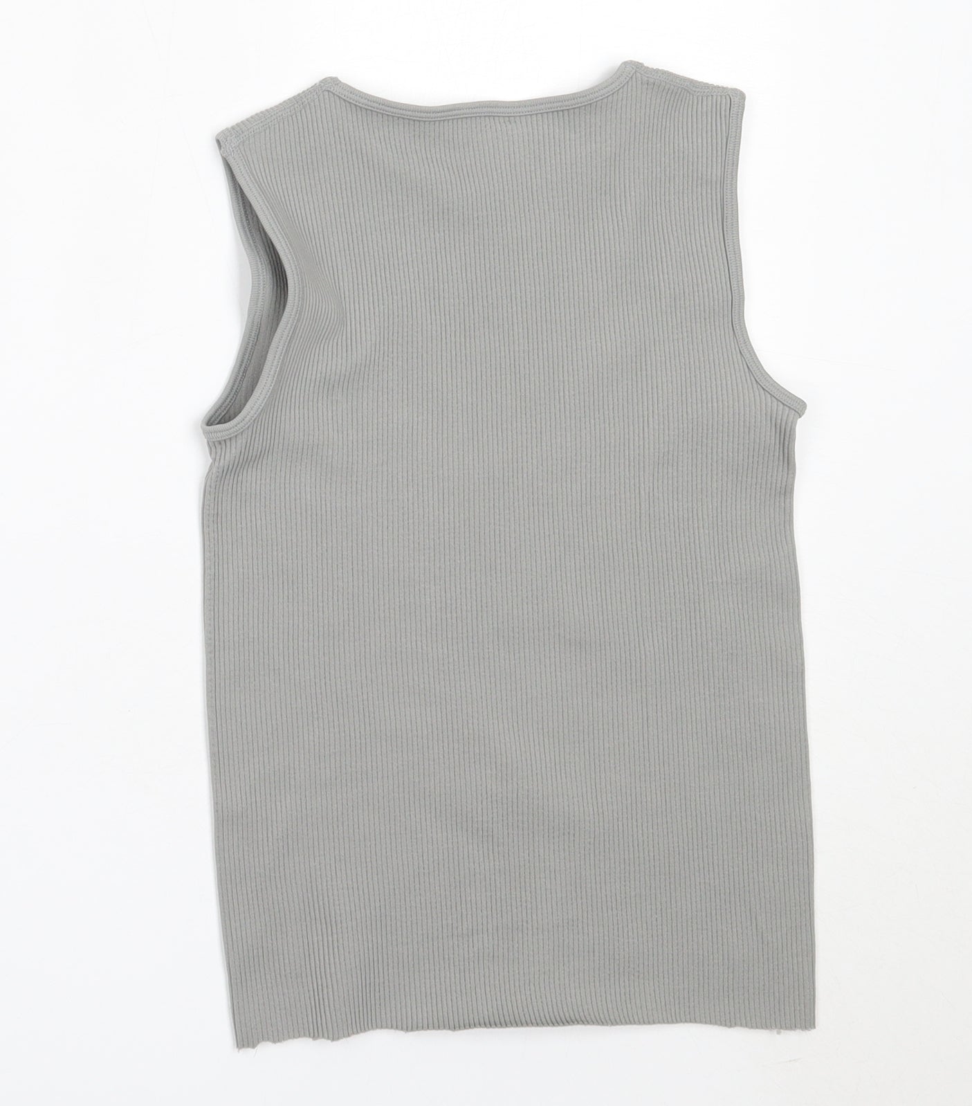 PRETTYLITTLETHING Womens Grey  Polyamide Basic Tank Size M Round Neck