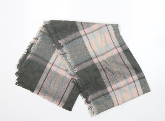 Front view of Atmosphere women’s multicoloured plaid acrylic shawl/wrap