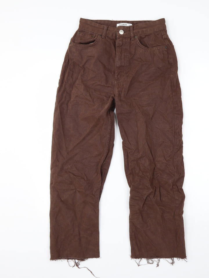 Pull&Bear Womens Brown Cropped Jeans Size 8 L25 in Regular