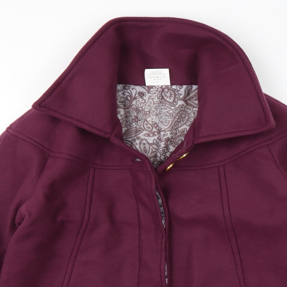 Anne De Lancay  Womens Purple   Overcoat Coat Size 14