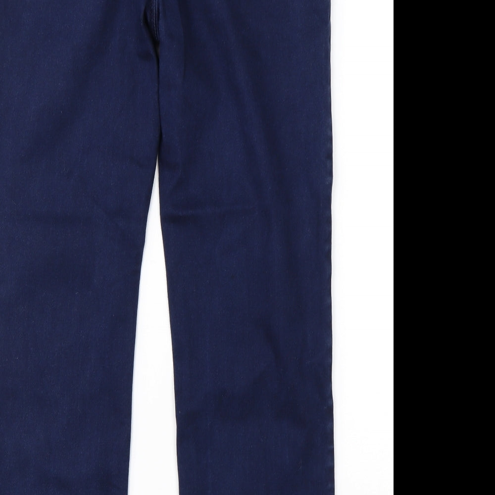 M&S Womens Blue  Cotton Straight Jeans Size 16 L30 in Regular