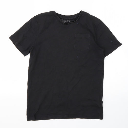 NEXT Boys Black  Cotton Basic T-Shirt Size 10 Years Round Neck