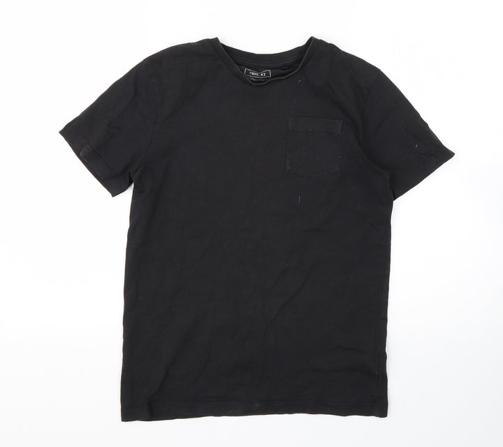 NEXT Boys Black Cotton Basic T-Shirt Size 10 Years Round Neck