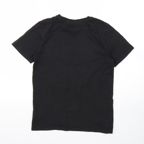 NEXT Boys Black  Cotton Basic T-Shirt Size 10 Years Round Neck