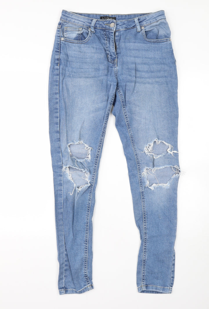 Quiz Womens Blue Cotton Skinny Jeans Size 8 L29 in Regular