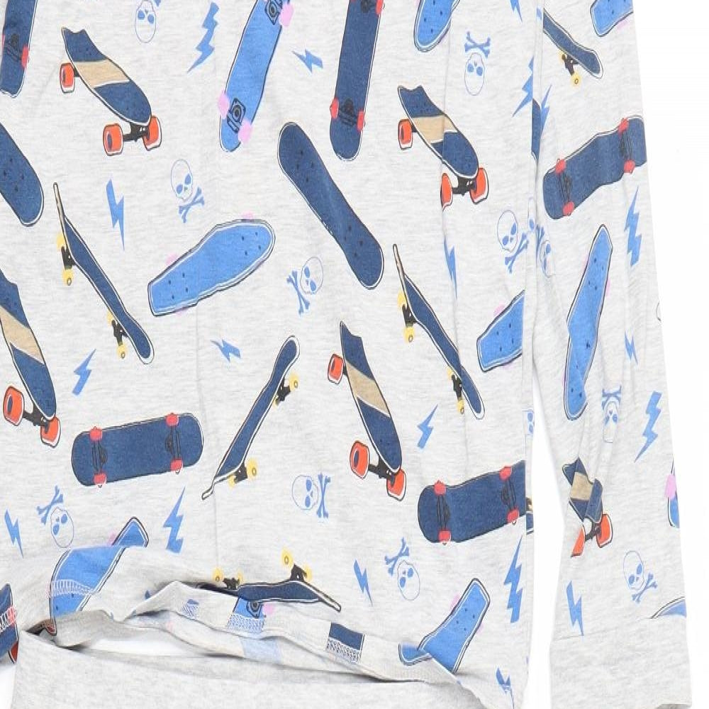 M&S Boys Multicoloured Geometric Cotton  Pyjama Set Size 12-13 Years   - skateboard