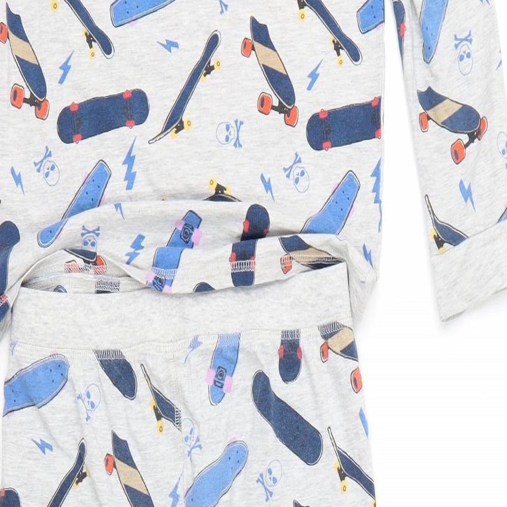 M&S Boys Multicoloured Geometric Cotton  Pyjama Set Size 12-13 Years   - skateboard