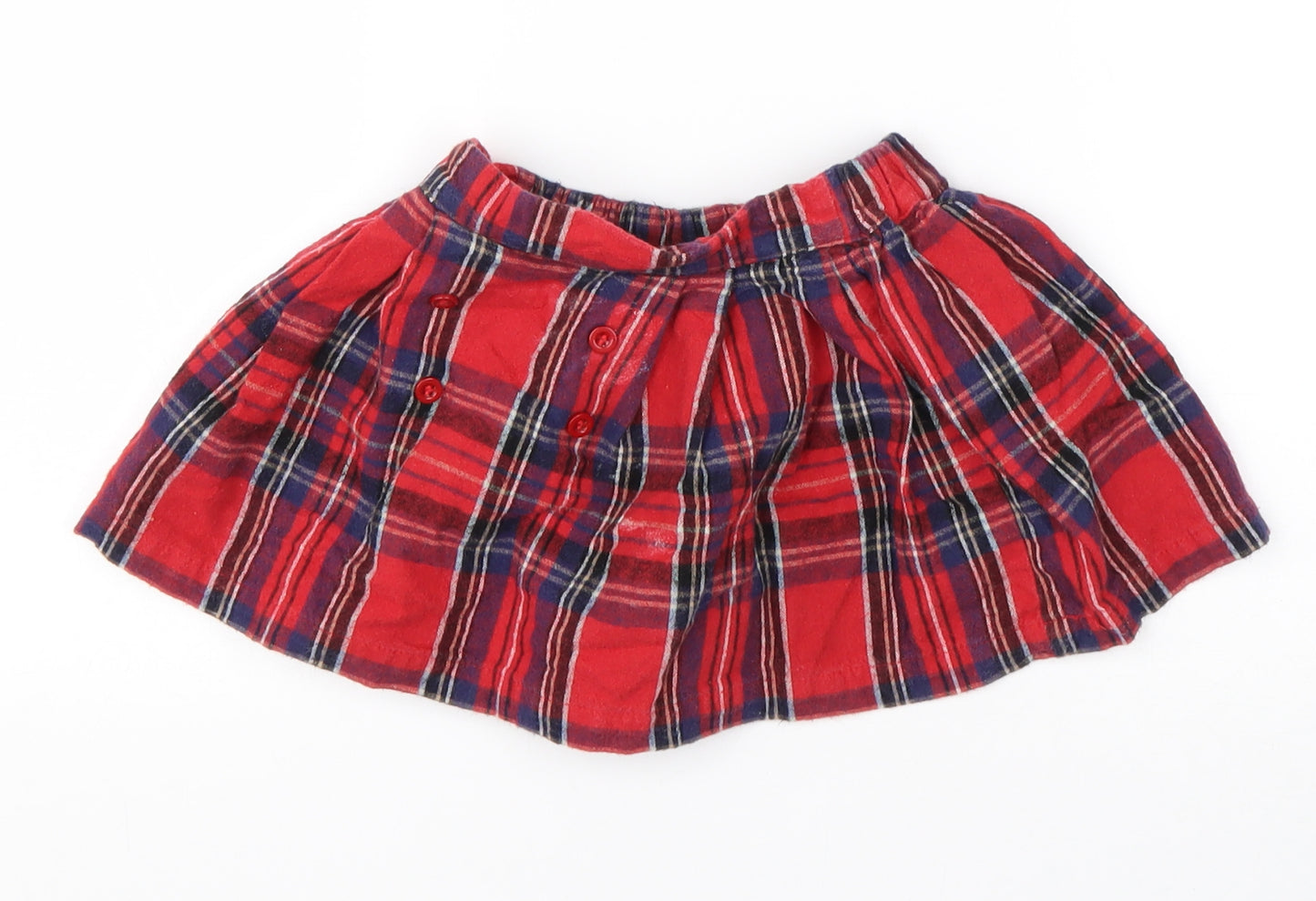 George Girls Multicoloured Plaid Cotton A-Line Skirt Size 12-18 Months