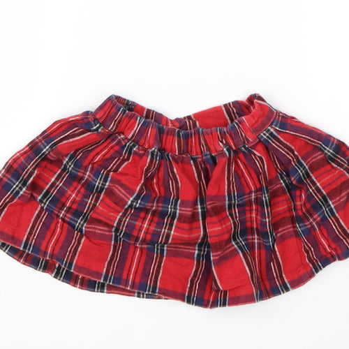 George Girls Multicoloured Plaid Cotton A-Line Skirt Size 12-18 Months