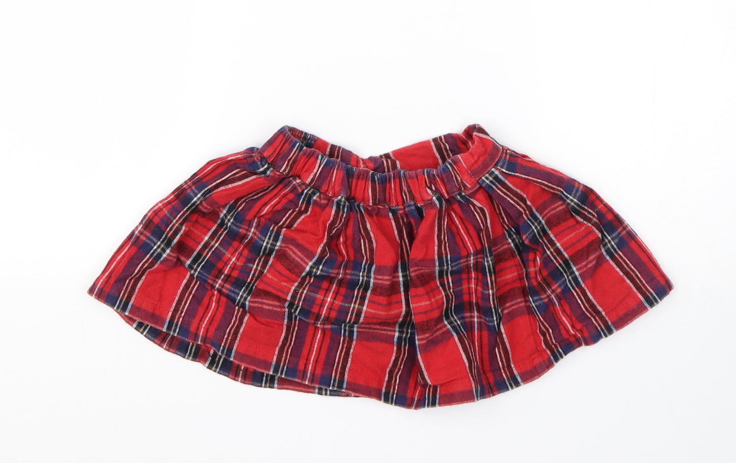 George Girls Multicoloured Plaid Cotton A-Line Skirt Size 12-18 Months