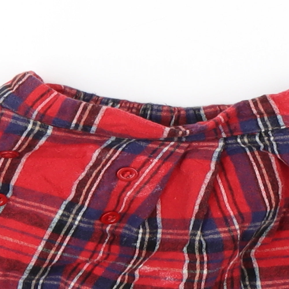 George Girls Multicoloured Plaid Cotton A-Line Skirt Size 12-18 Months