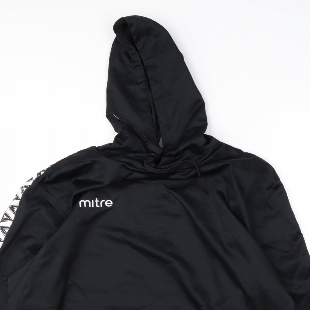 Mitre Mens Black  Polyester Pullover Hoodie Size XL