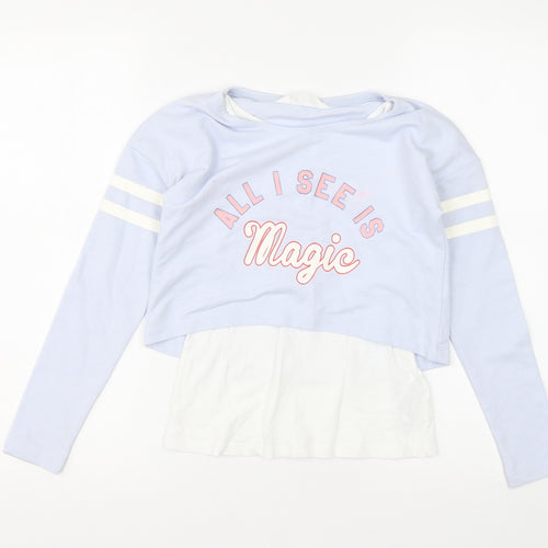 H&M Girls Multicoloured  Cotton Pullover Sweatshirt Size 9-10 Years   - Sweatshirt with T shirt