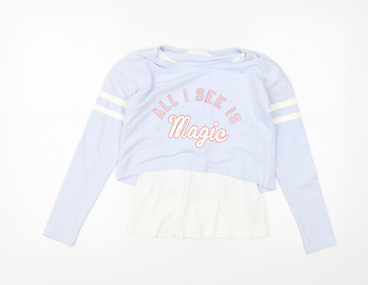 H&M Girls Multicoloured  Cotton Pullover Sweatshirt Size 9-10 Years   - Sweatshirt with T shirt