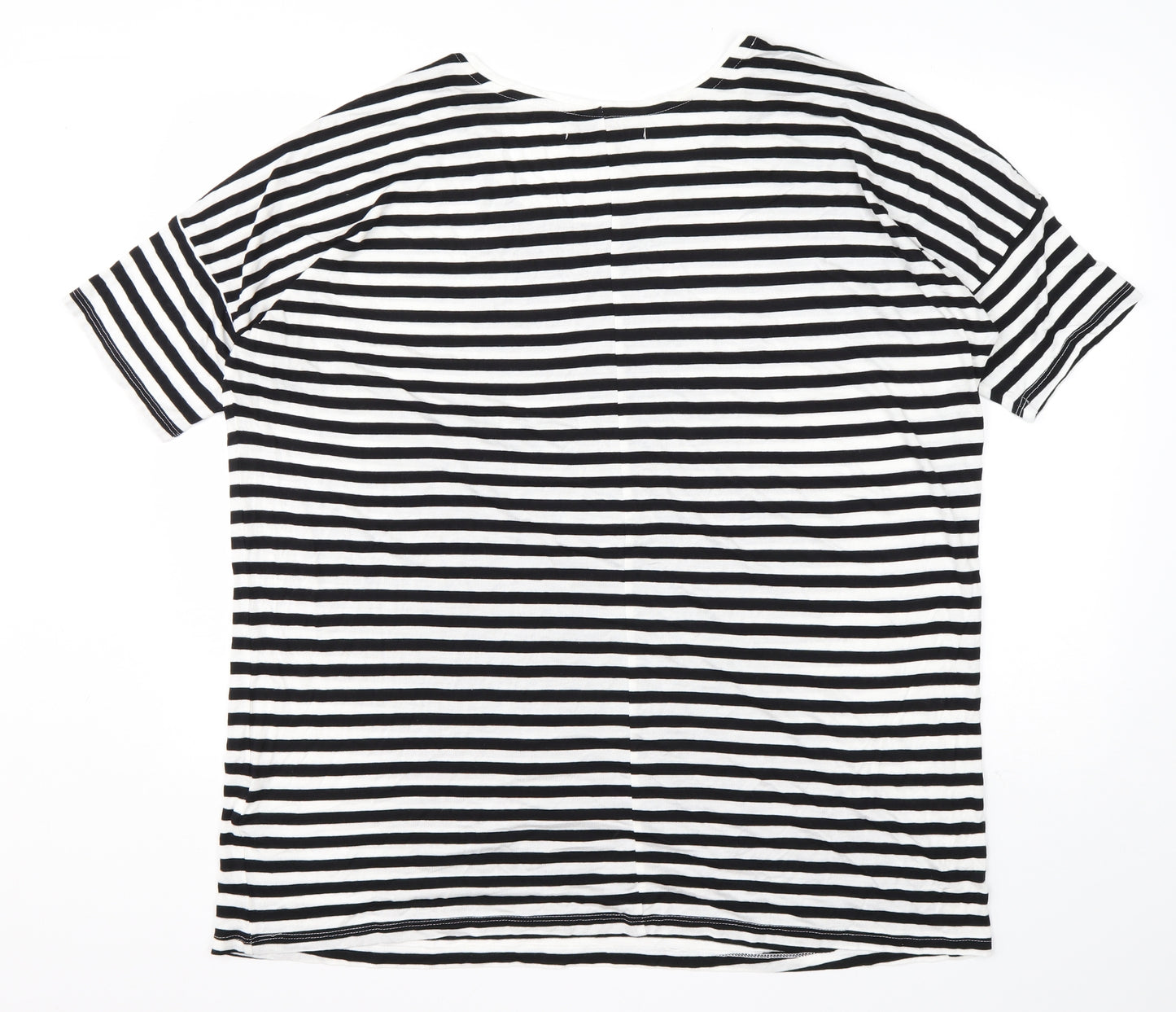 Capsule Womens Multicoloured Striped Viscose Basic T-Shirt Size 20 Round Neck