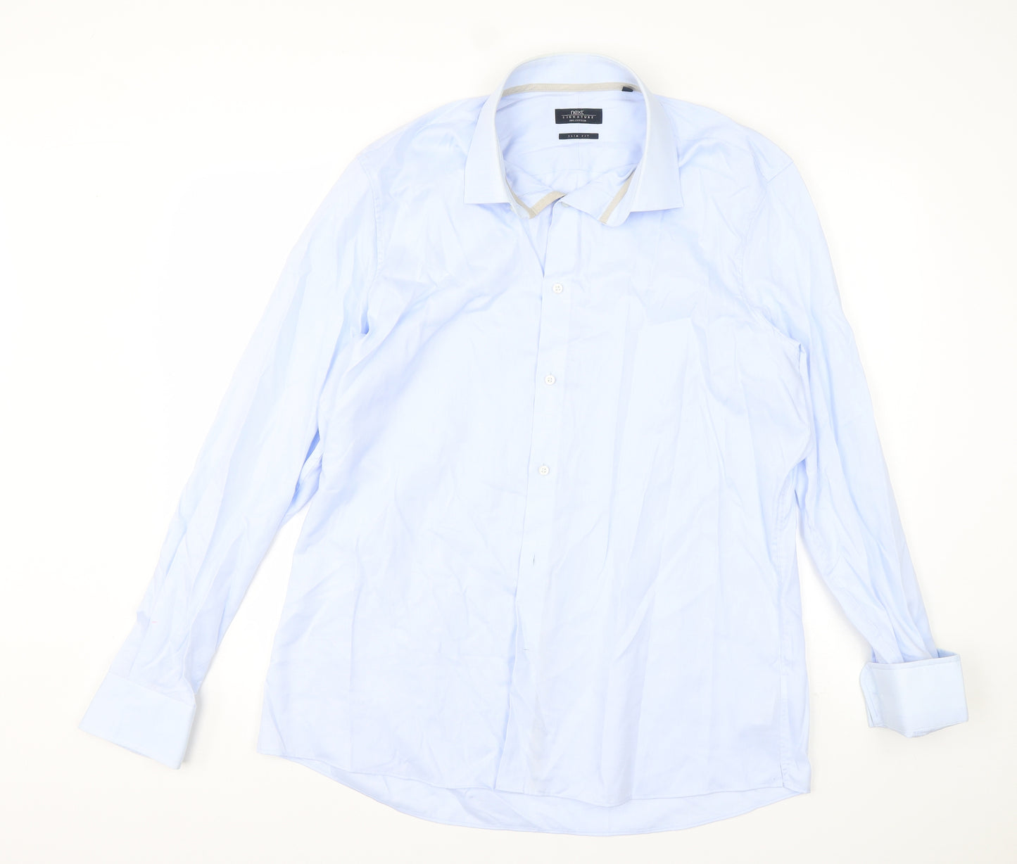 NEXT Mens Blue  Cotton  Dress Shirt Size 17.5 Collared