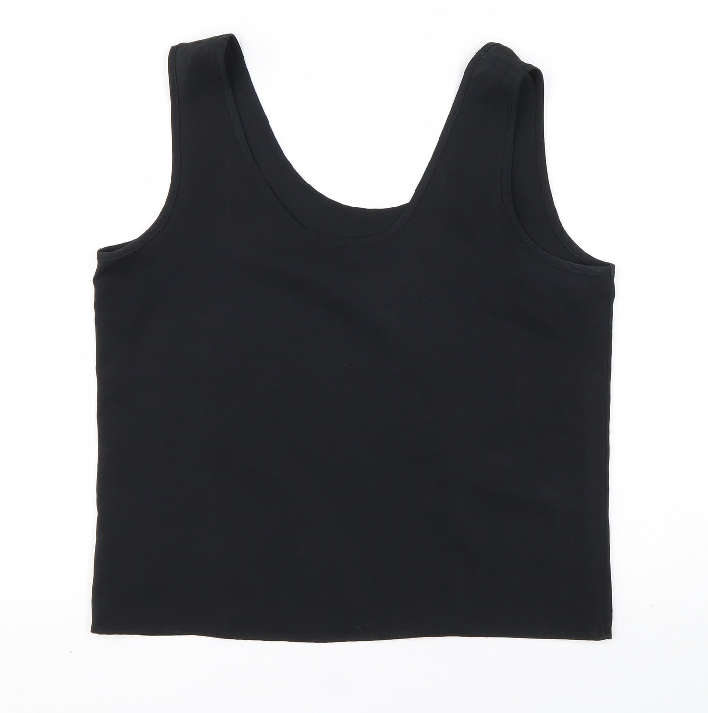 St Michael Womens Black  Polyester Basic Tank Size 12 Round Neck