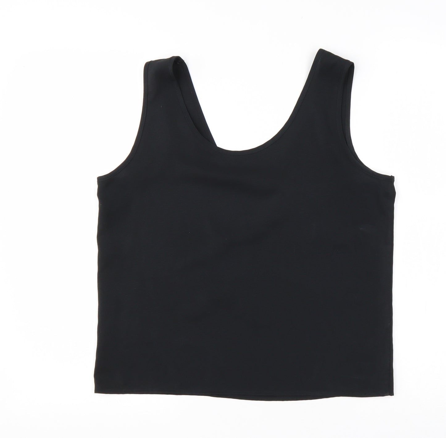 St Michael Womens Black  Polyester Basic Tank Size 12 Round Neck