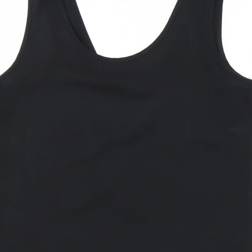 St Michael Womens Black  Polyester Basic Tank Size 12 Round Neck